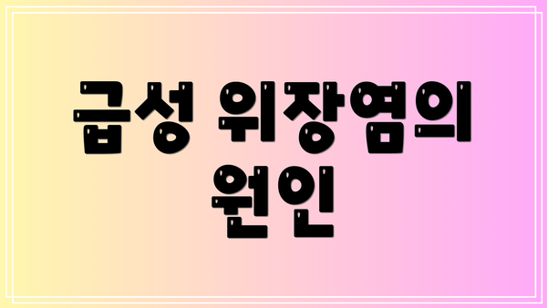 급성 위장염의 원인