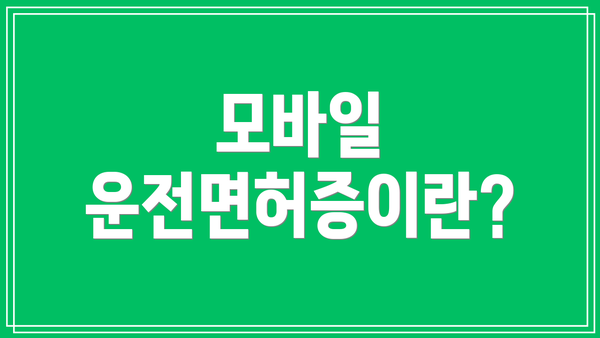 모바일 운전면허증이란?