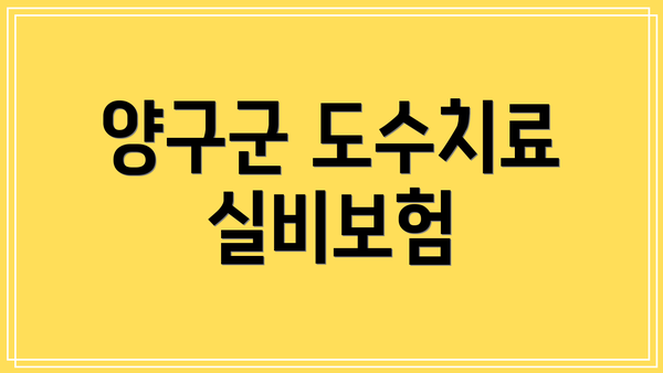 양구군 도수치료 실비보험