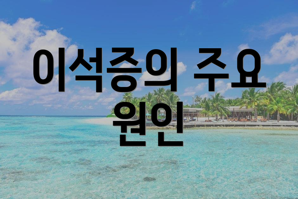 이석증의 주요 원인