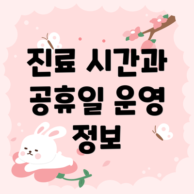 진료 시간과 공휴일 운영 정보