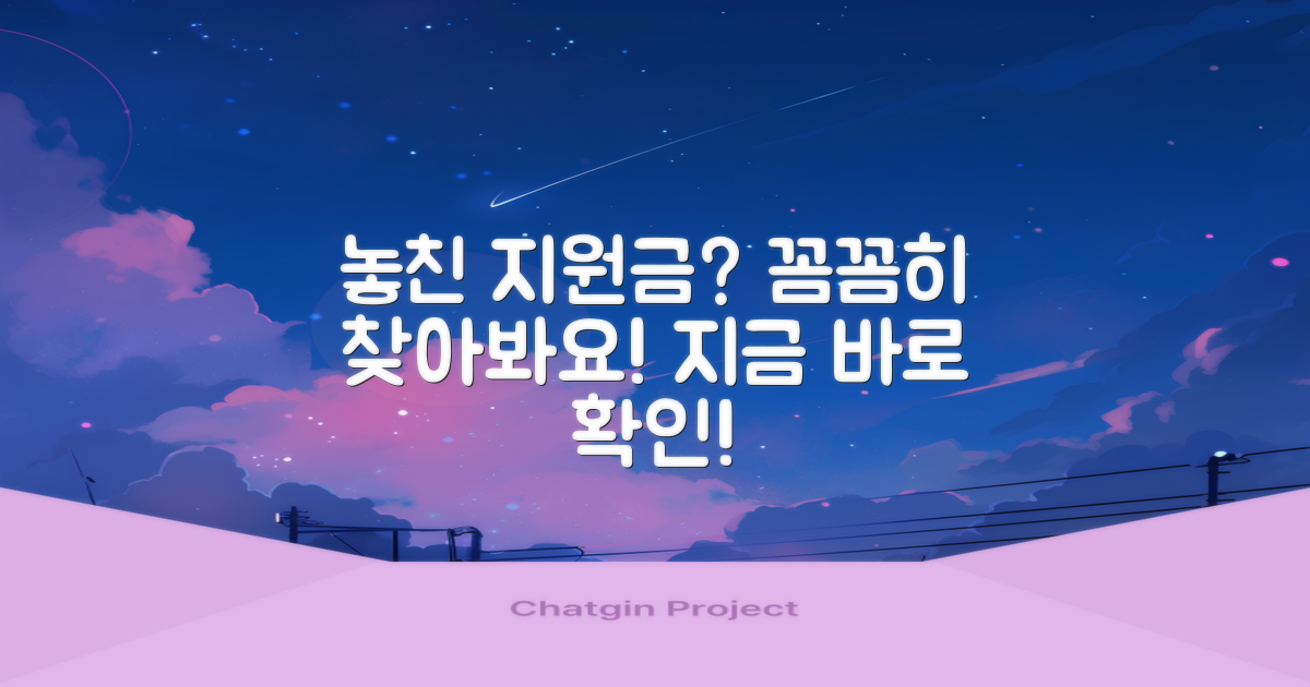 놓친 지원금, 꼼꼼히 확인하세요.