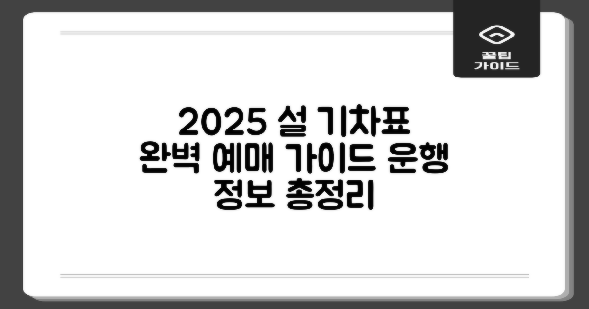 2025년 설 기차표 예매 및 운행 안내 완벽 가이드