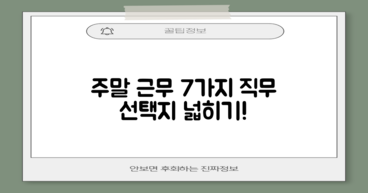 주말 근무, 당신의 선택지를 넓혀줄 7가지 대표 직무 분석
