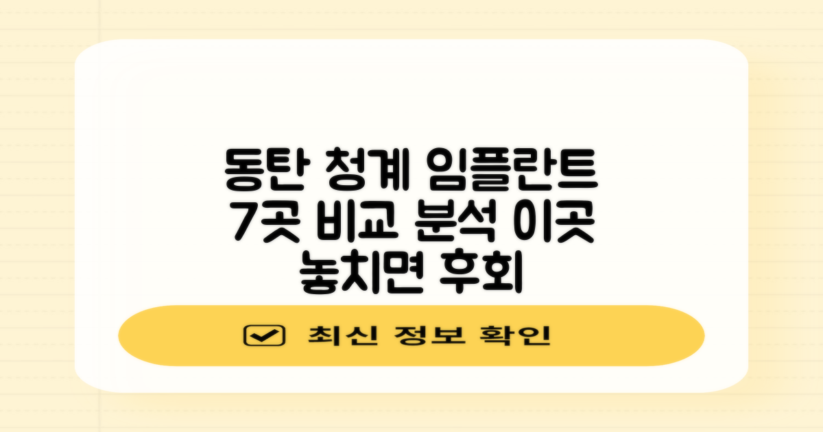 동탄 청계동 임플란트 치과 7곳 분석